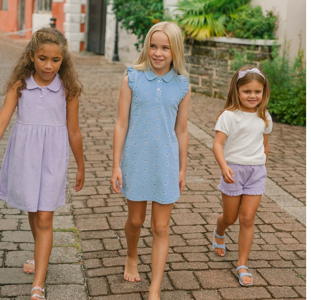 MINNOW~ Girls lavender breeze French Terry tennis dress