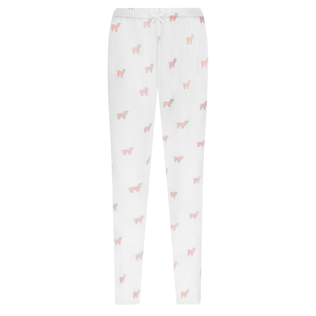 Polkadot BABY GIRLS & GIRLS SET Crew LS & Pant - Pink Sheep Print