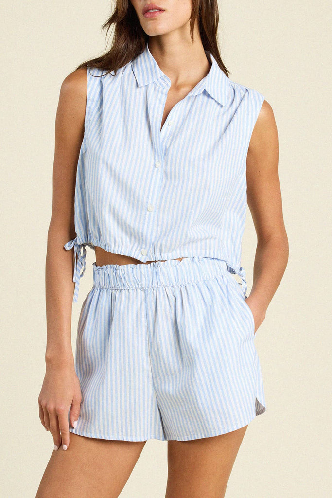 TROVATA~ Ivy shirt in coastal stripe