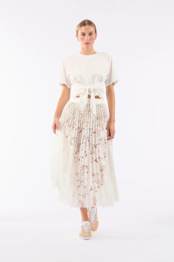 LE SUPERBE~ White sunflower lace skirt