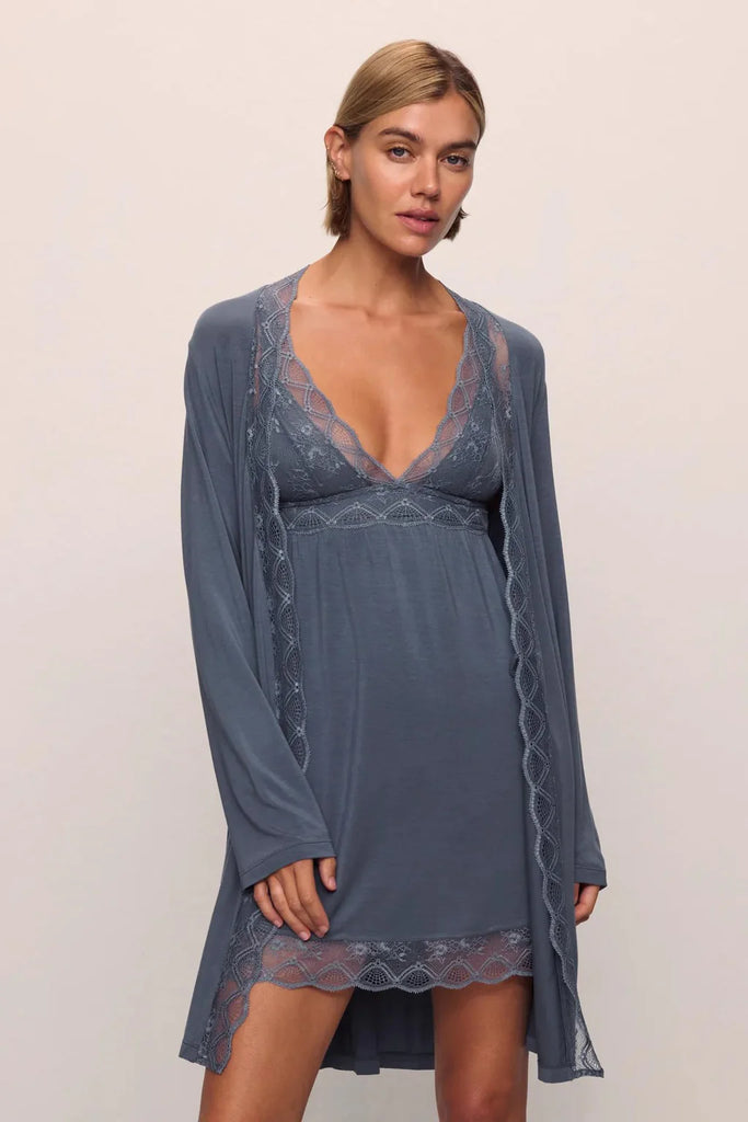 EBERJEY~ Georgina tencel modal robe w lace trim