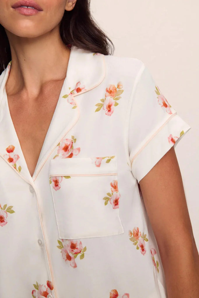 EBERJEY~ Floral boom s/s crop pj set
