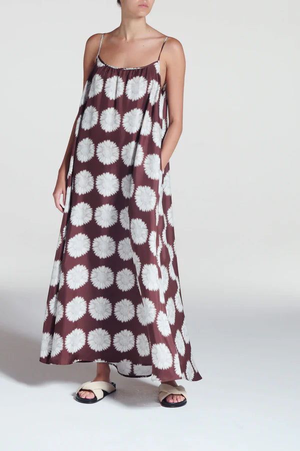 ASCENO~ Napoli sunflower silk sundress
