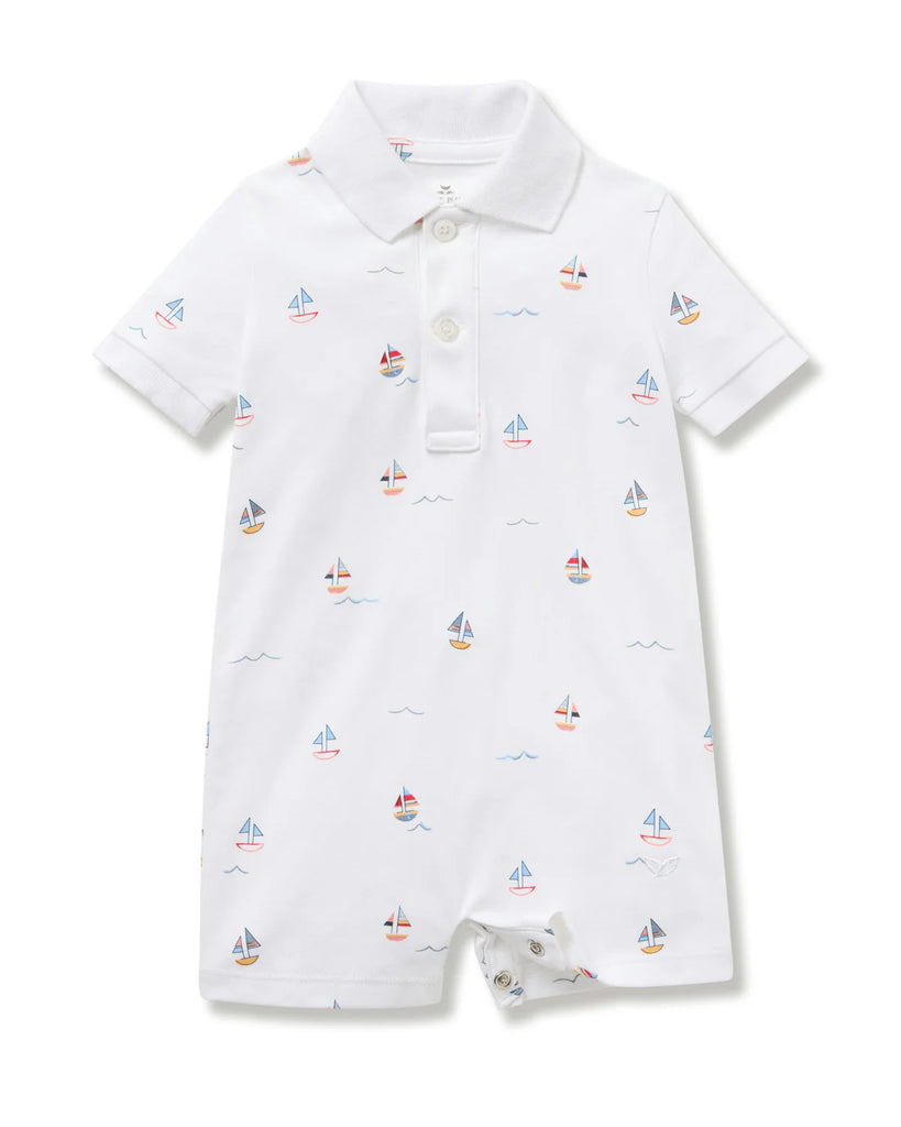 PETITE PLUME~ Baby boy play romper with collar