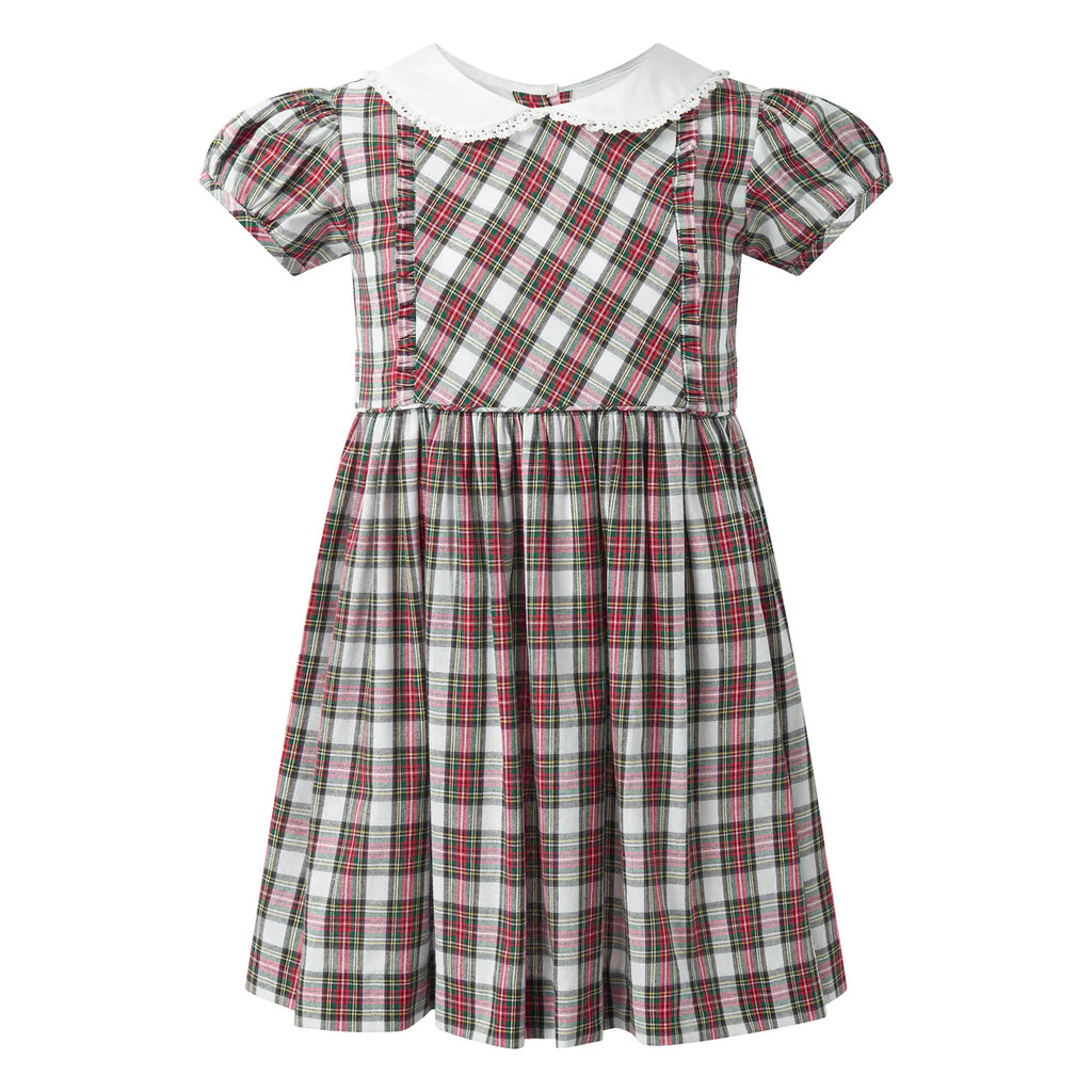 RACHRL RILEY~Tartan frill front dress