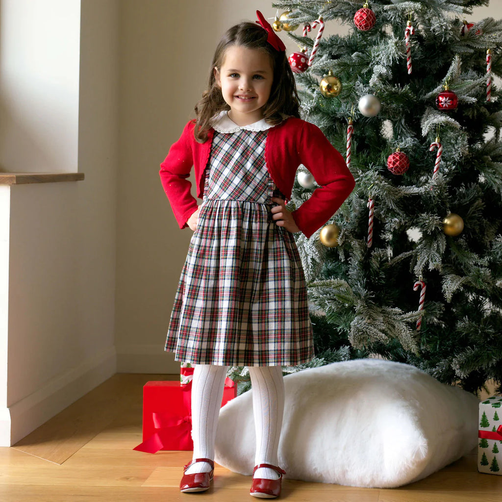 RACHRL RILEY~Tartan frill front dress