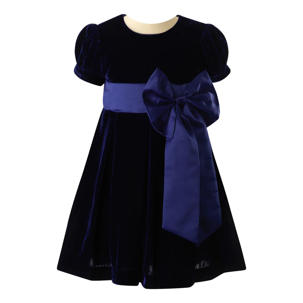 RACHEL TILEY~ Crushed velvet bow dress