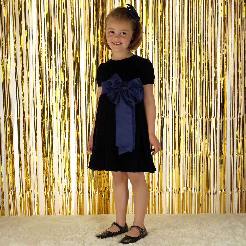 RACHEL TILEY~ Crushed velvet bow dress