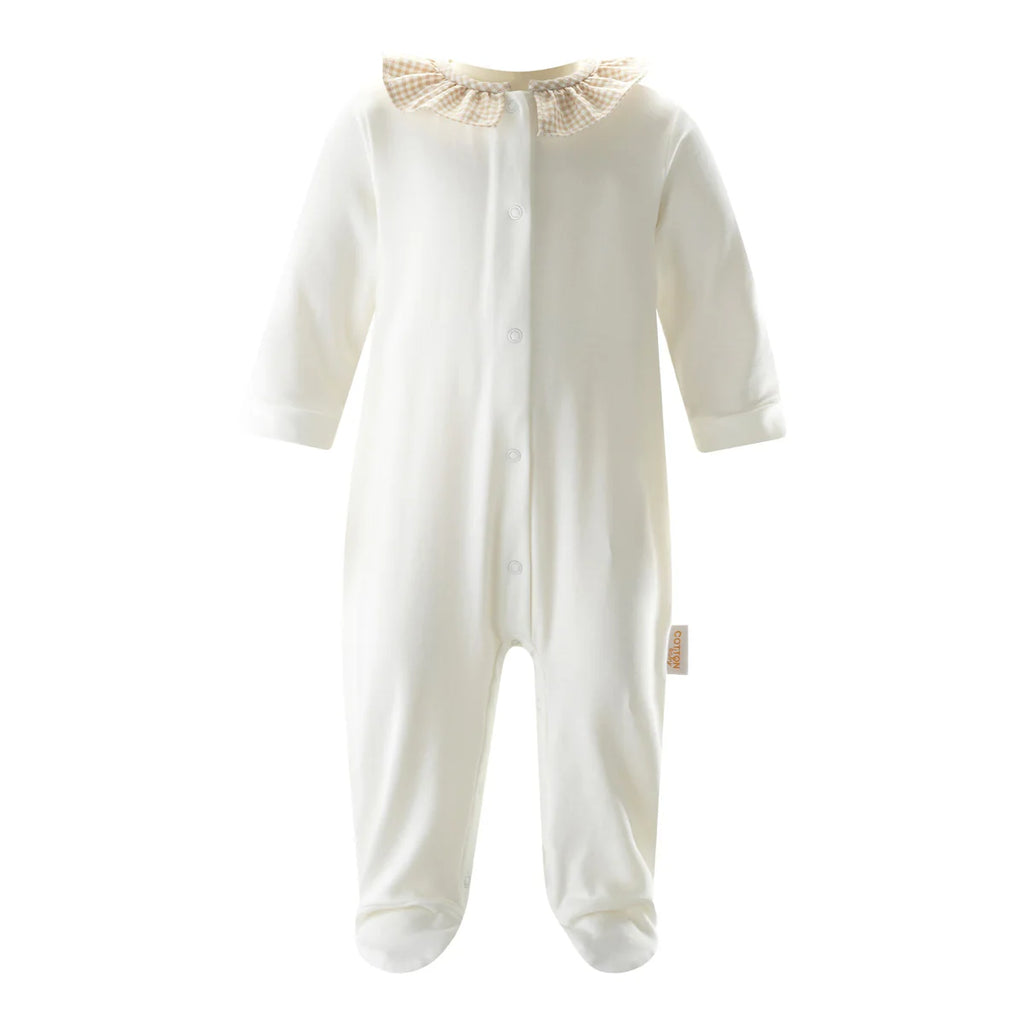 RACHEL RILEY~ Gingham frill collar babygro