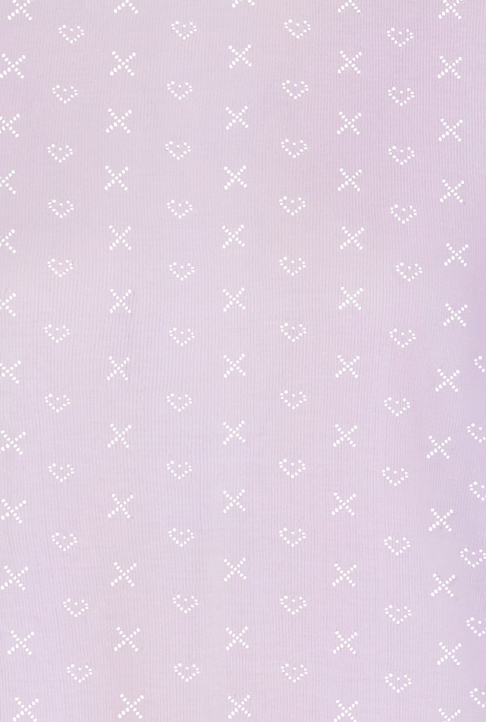 Polkadot LONG PANT - Lilac Hearts-X Pointelle -Restocked