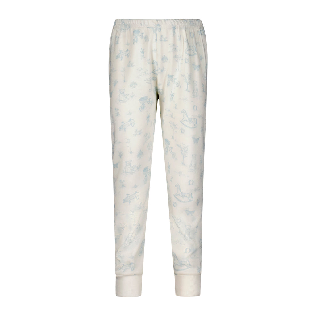 Polkadot BABY BOYS SET Crew LS & Pant - Blue Toile Print