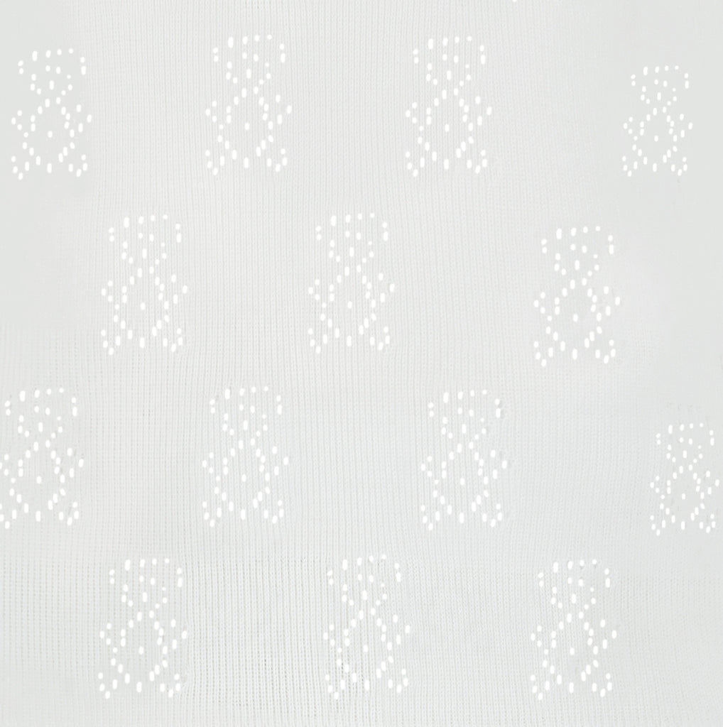 Polkadot BABY GIRL PANT - Pearl White Teddybear Pointelle