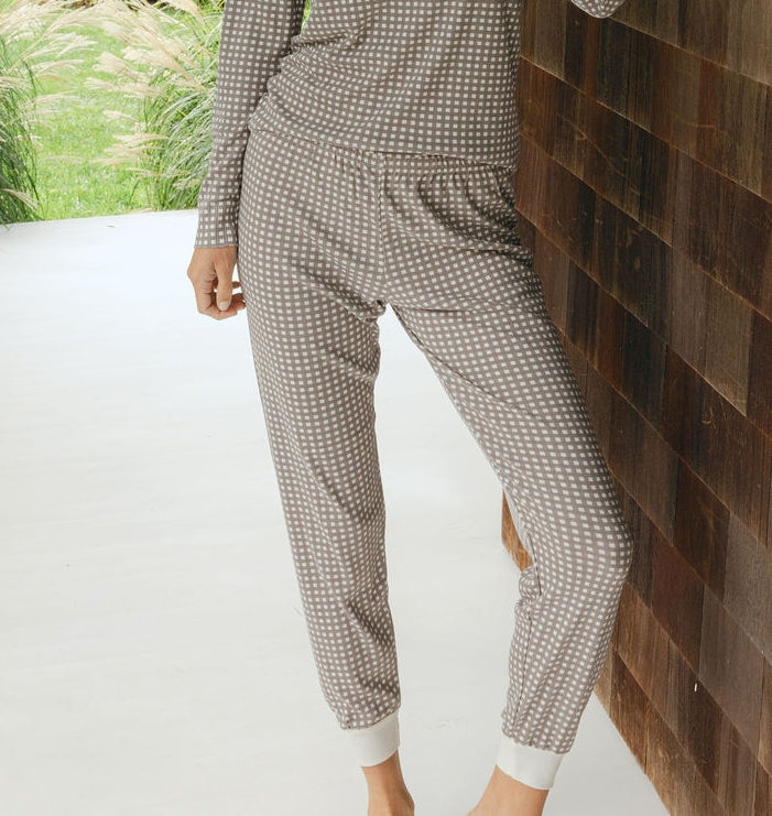 Polkadot JOGGER - Brown Gingham Print