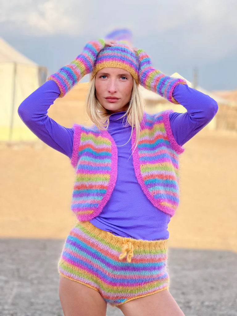 ROSE CARMINE~ Multi stripe pastel Bolero