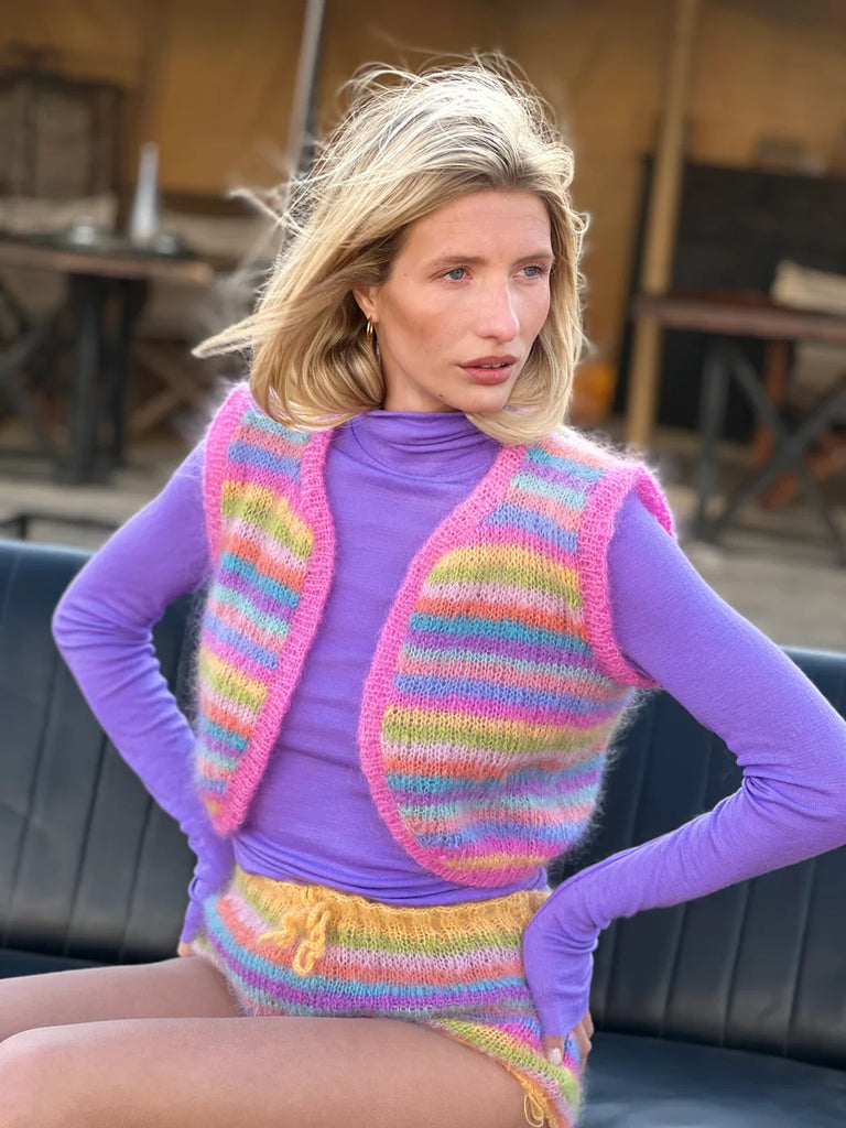 ROSE CARMINE~ Multi stripe pastel Bolero