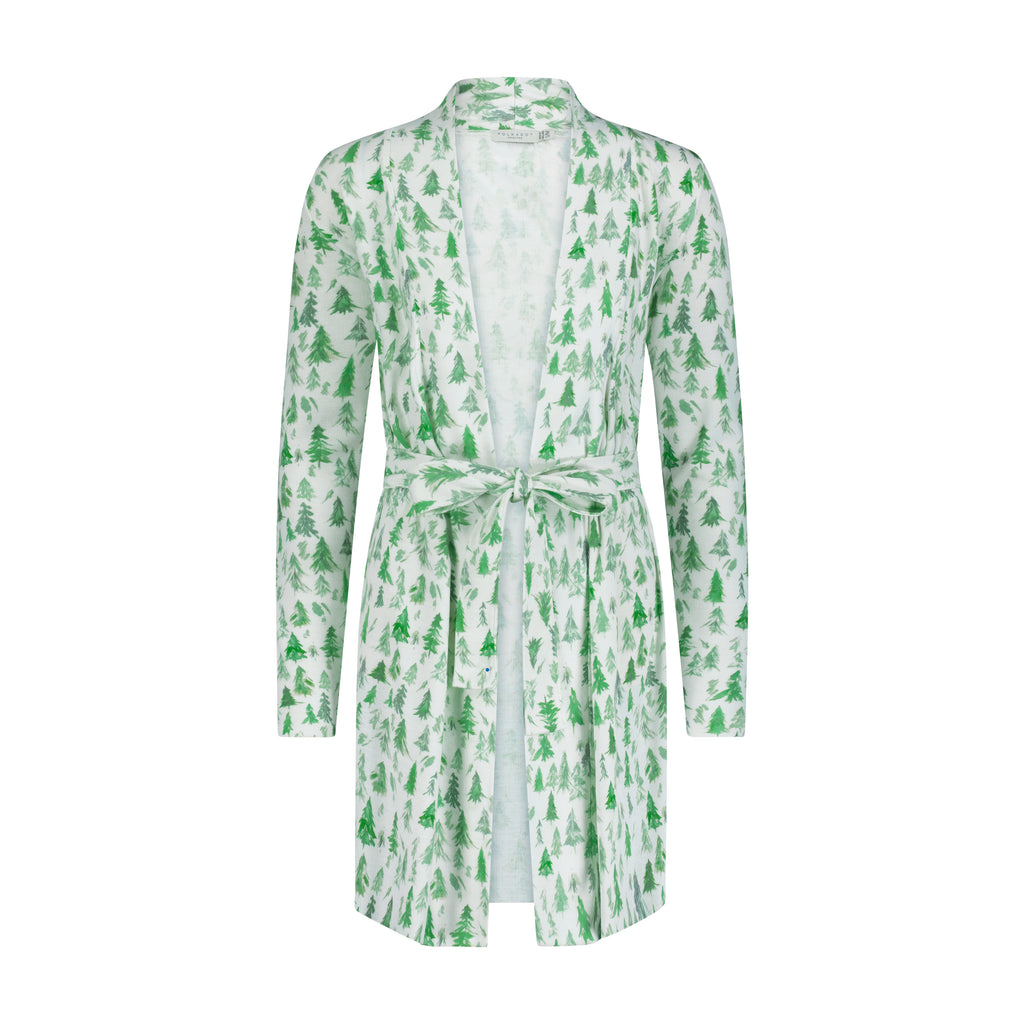Polkadot Cardigan ROBE - Fir Tree Print
