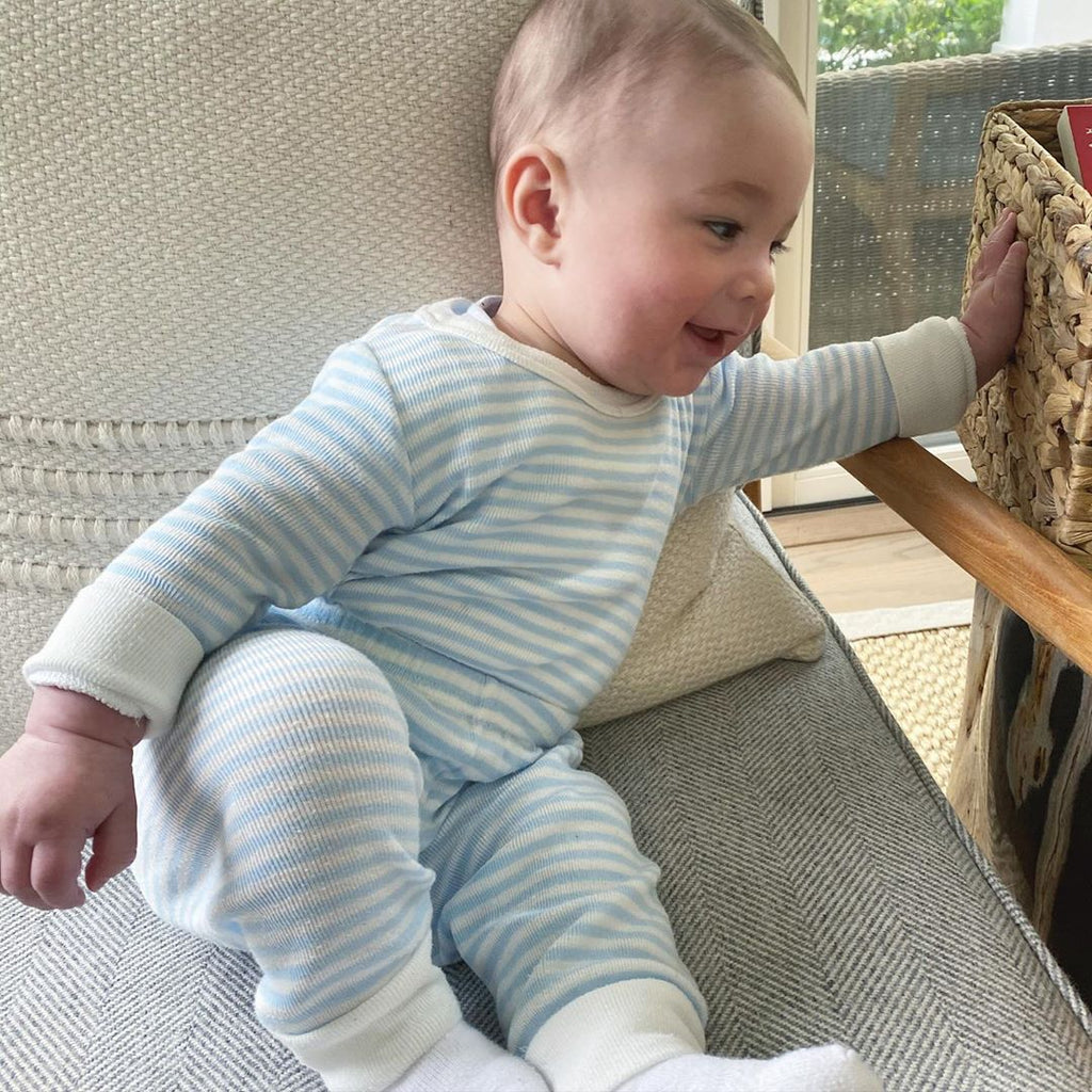 Polkadot BOYS & BABY CREW Long Sleeve - Ocean Blue Sailor Stripe