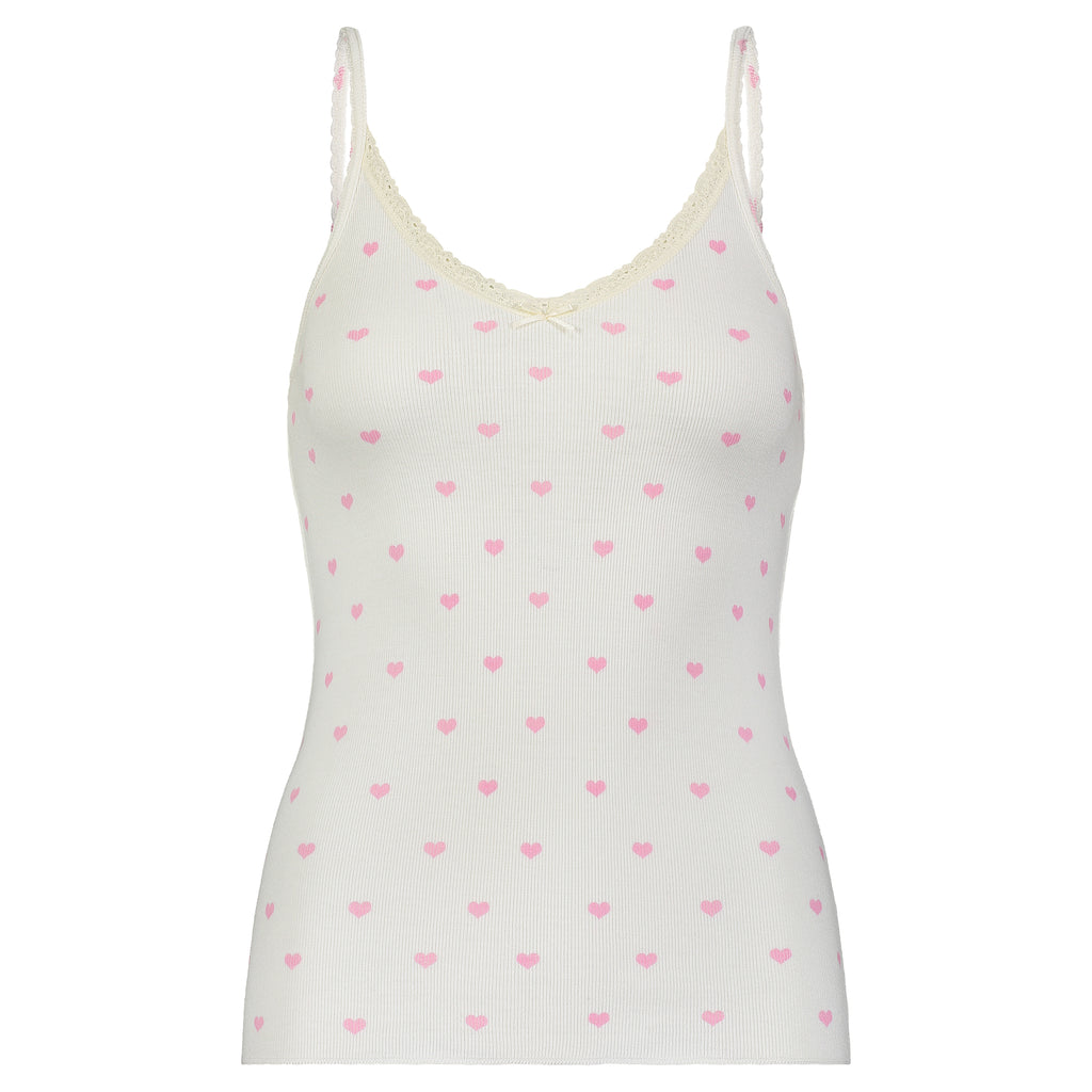 Polkadot PATTI CAMI - Pink Hearts Print