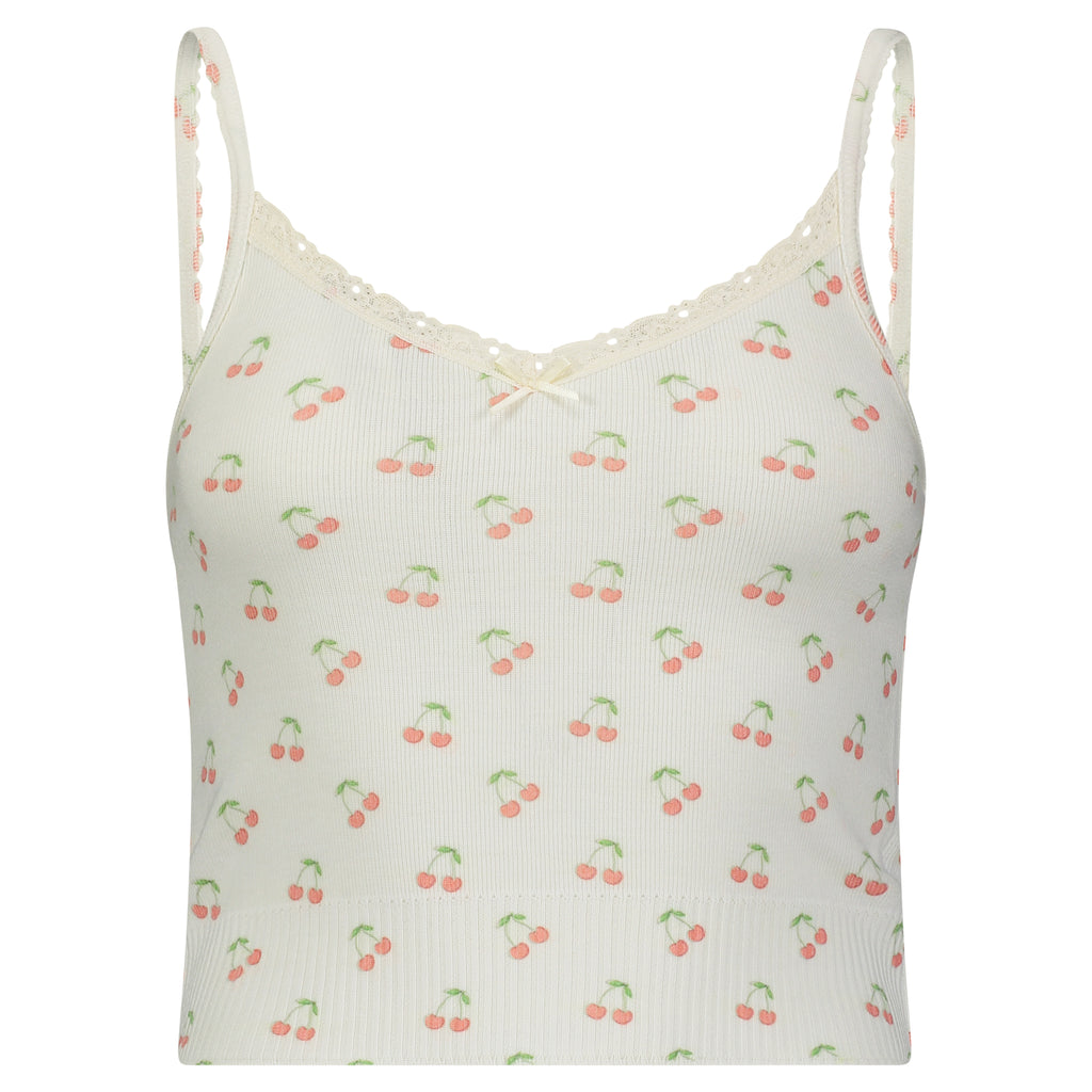 Polkadot LIZ CROP CAMI - Cherry Print