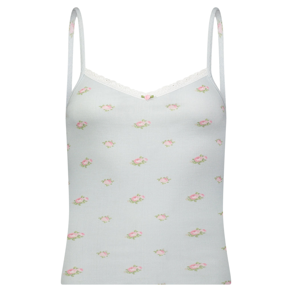 Polkadot PATTI CAMI - Blue Ciel Rose Print