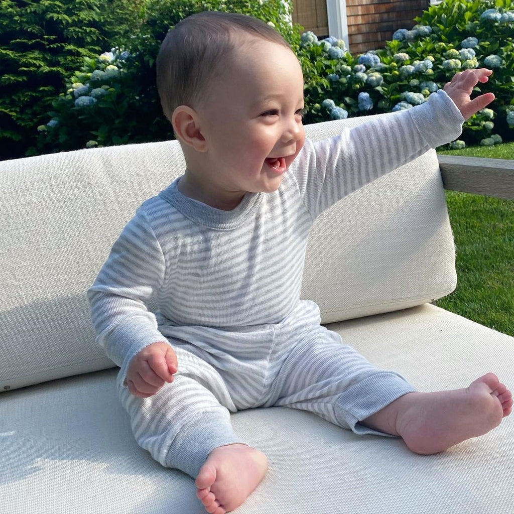 Polkadot BOYS & BABY CREW Long Sleeve - Grey Sailor Stripe