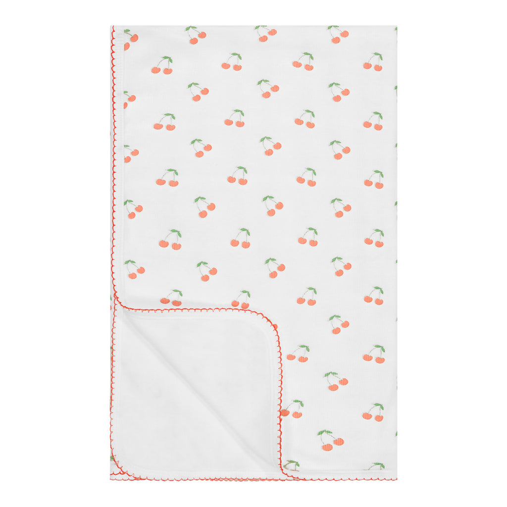 Polkadot BABY BLANKET - Cherry Print -Restocked