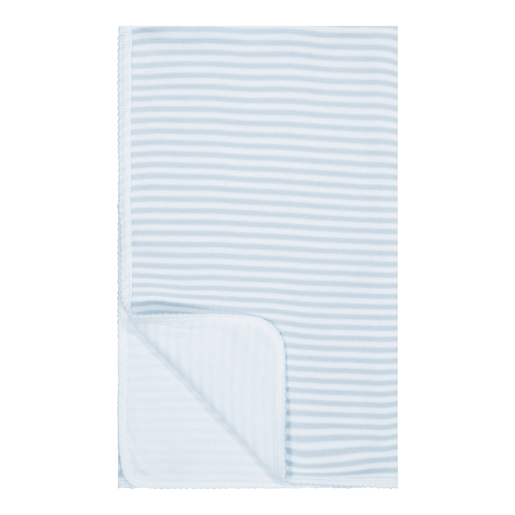 Polkadot BABY BLANKET - Ocean Blue Sailor Stripe /Cream