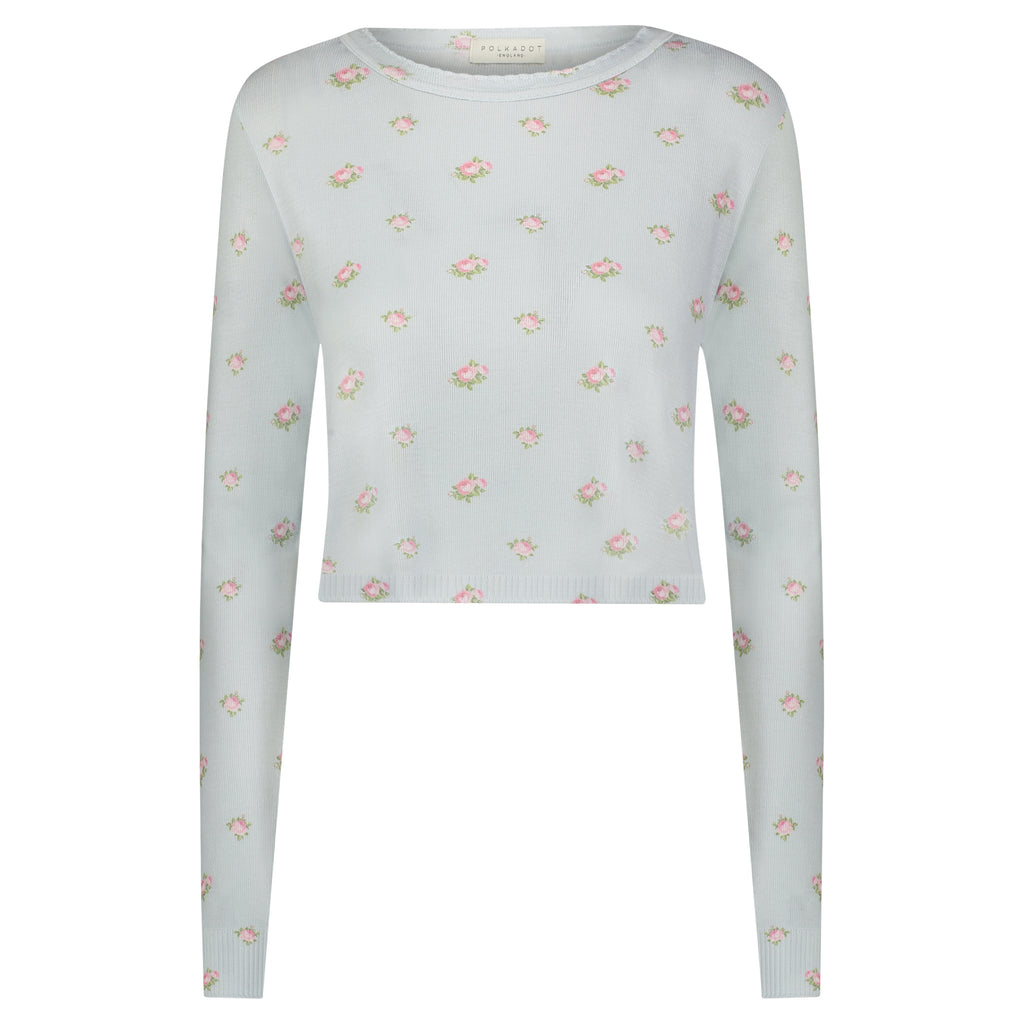 Polkadot NELL CROP SLOUCHY - Blue Ciel Rose Print