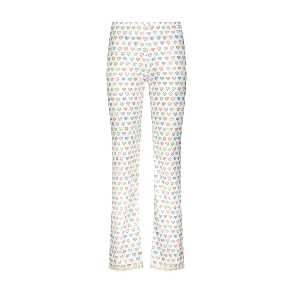 Polkadot LONG PANT - Rainbow Hearts Print