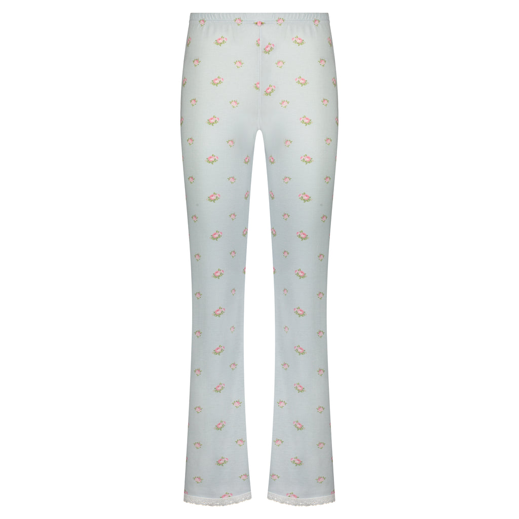 Polkadot LONG PANT - Blue Ciel Rose Print