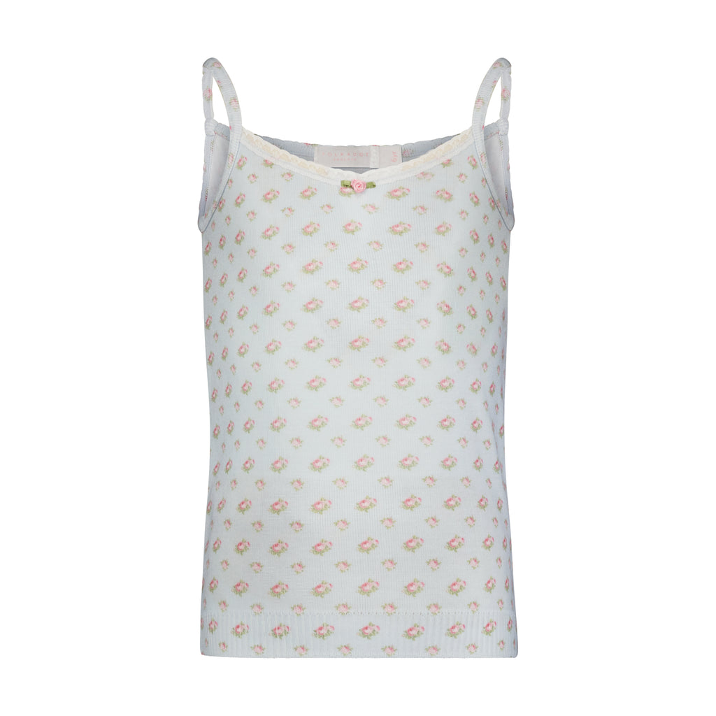 Polkadot GIRLS CAMI - Blue Ciel Ditsy Rose Print