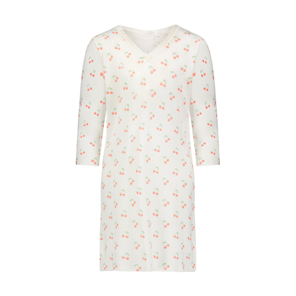 Polkadot GIRLS DRESS V Long Sleeve - Cherry Print