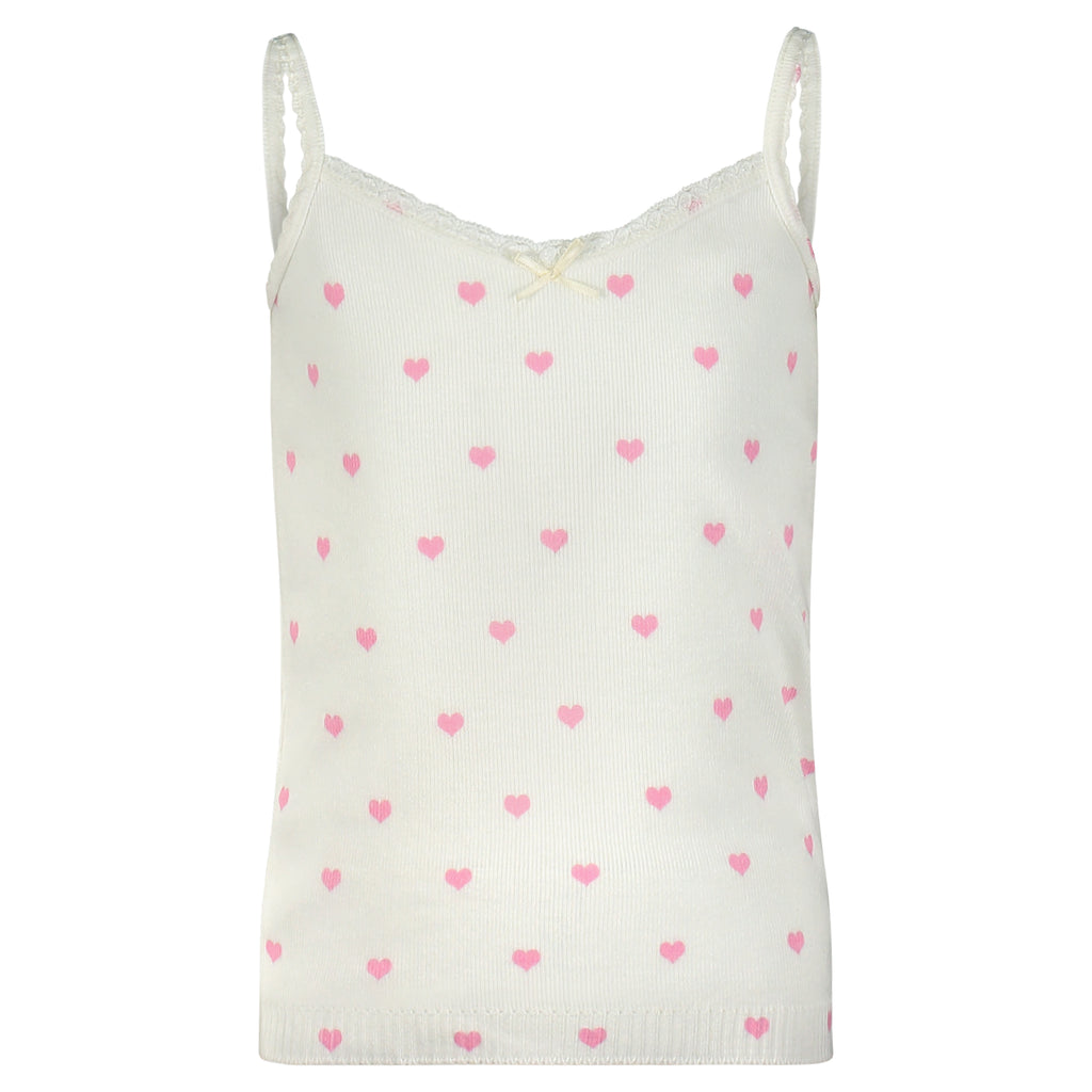 Polkadot GIRLS CAMI - Pink Hearts Print