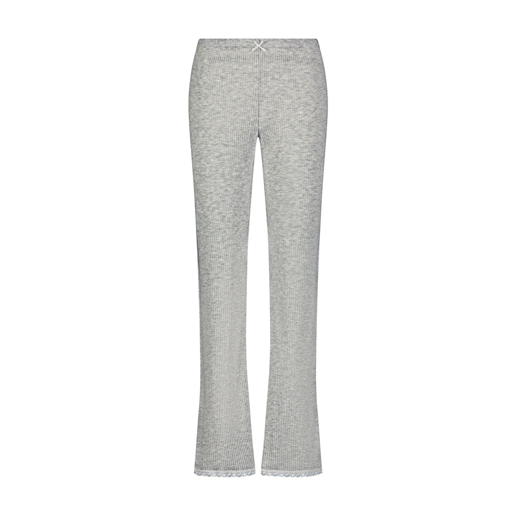 Polkadot LONG PANT - Heather Grey Rib Knit -Restocked