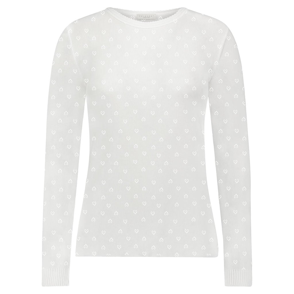 Polkadot RACHEL SLOUCHY - Pearl White Hearts Pointelle