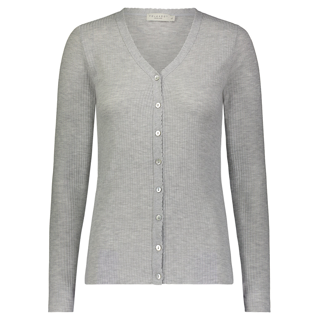 Polkadot JANE SLOUCHY RIB PJ SET ~ HEATHER GREY