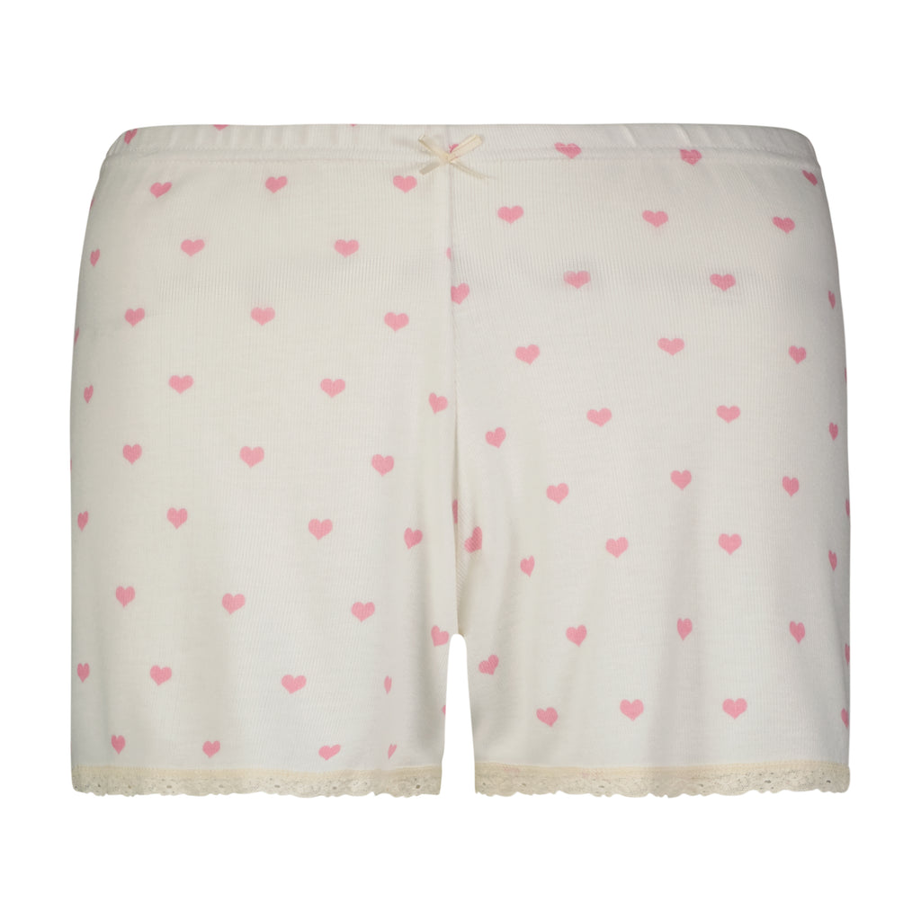 Polkadot LONG SHORT Hi Rise - Pink Hearts Print