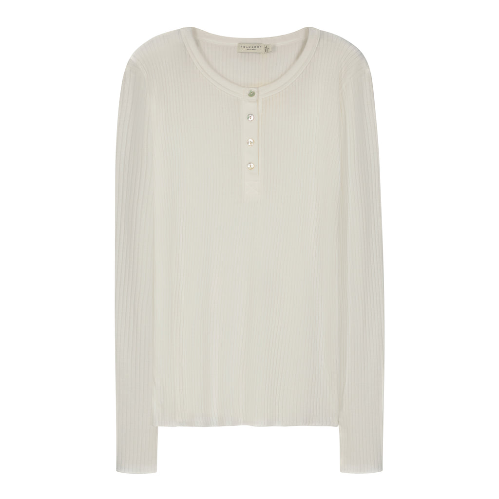 Polkadot MARA SLOUCHY RIB SHORT SET ~ CREAM