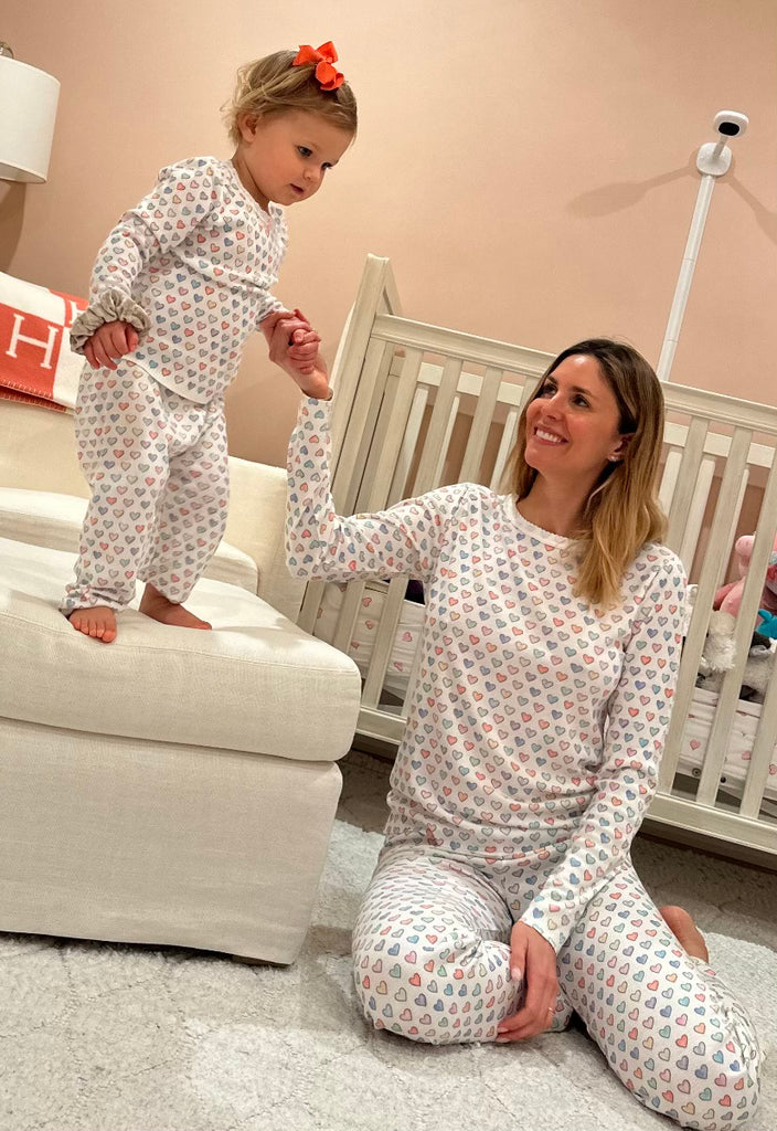 Polkadot GIRLS PANT - Rainbow Hearts Print