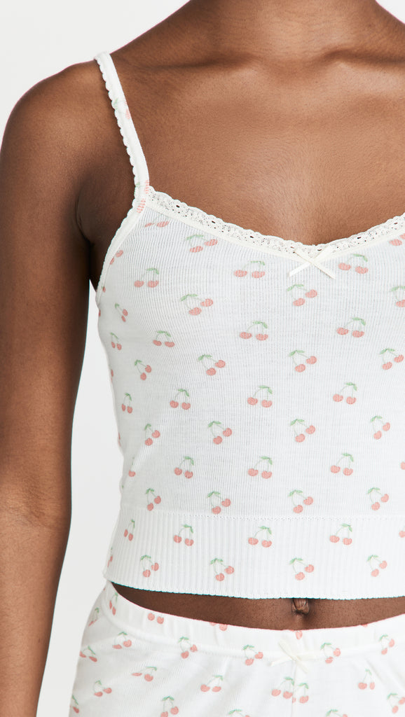 Polkadot LIZ CROP CAMI - Cherry Print