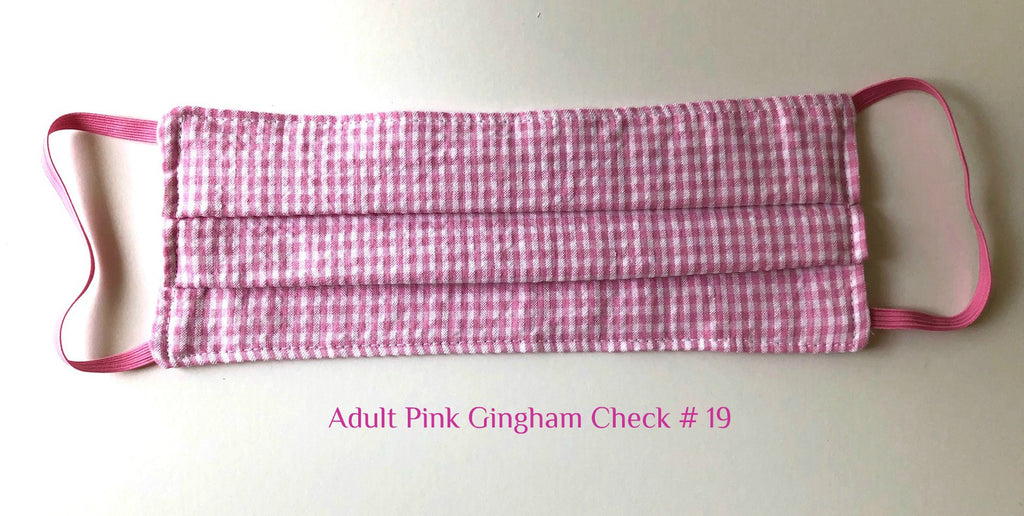 Mask Adult Pink Gingham Check # 19