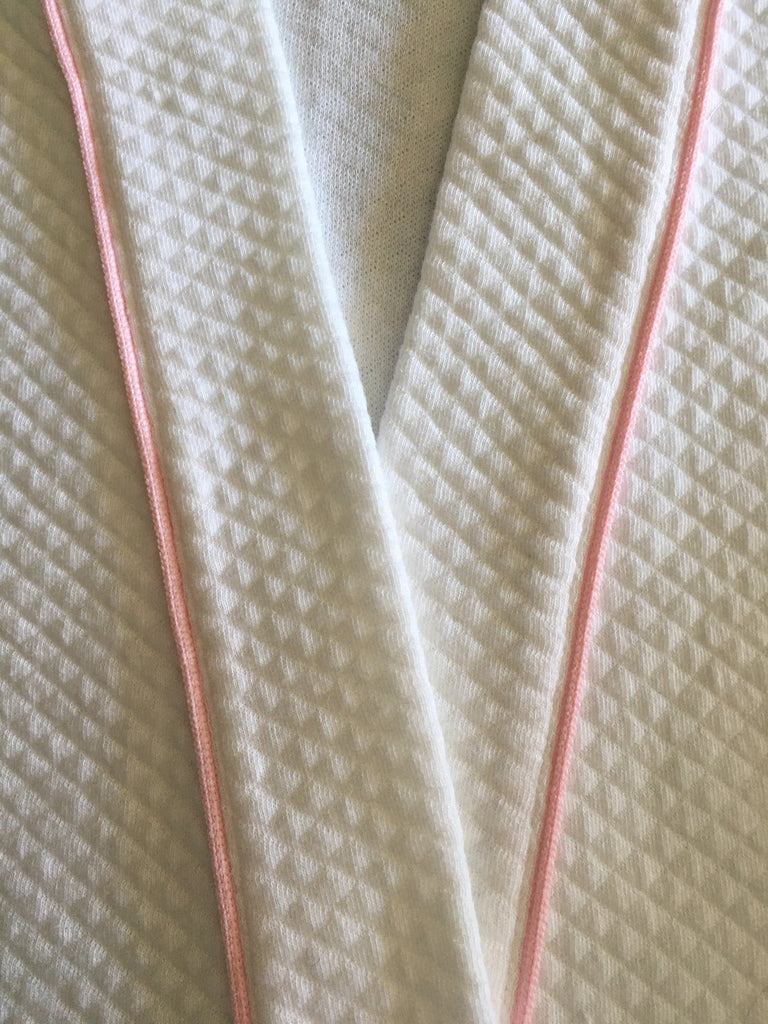 Polkadot QUILTED KIMONO ROBE - White Soft Cotton