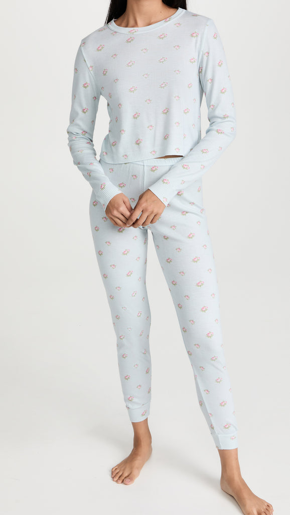 Polkadot NELL CROP SLOUCHY - Blue Ciel Rose Print