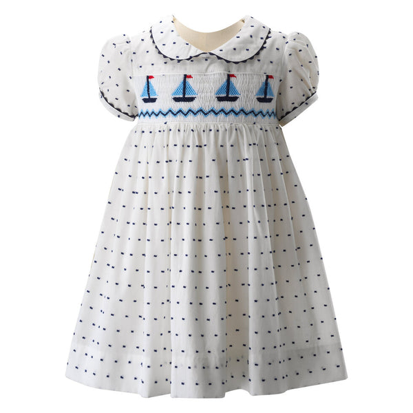 RACHEL RILEY~ Sailboat smocked dress with bloomer