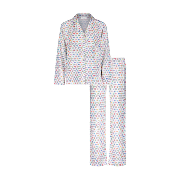 Polkadot CHARLEY Pajama Set in RAINBOW HEARTS Print -NEW COLOR