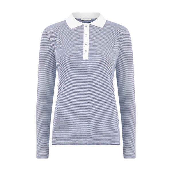 Polkadot CHRIS SLOUCHY POLO - Navy Skinny Stripe -NEW