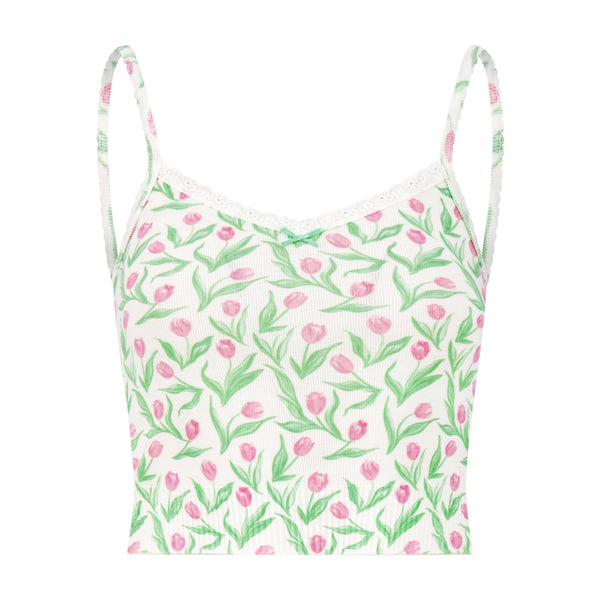 Polkadot LIZ CROP CAMI - Tulip Print