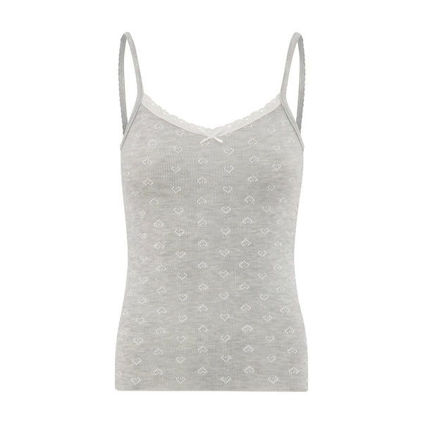 Polkadot PATTI CAMISOLE Heather Grey HEARTS POINTELLE