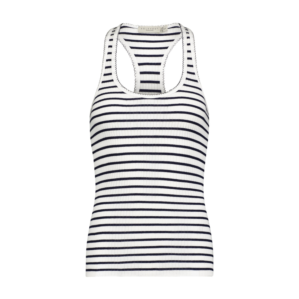 Polkadot SET Racer Back Tank & Long Short - Breton Rib Stripe