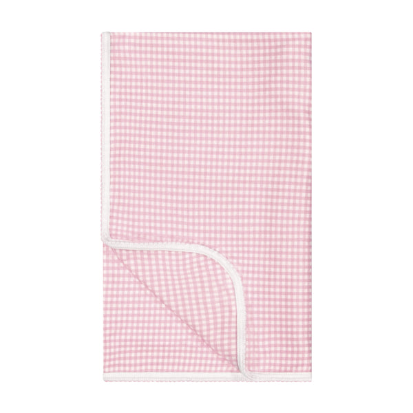 Polkadot GIRLS BABY BLANKET - Pink Gingham Print